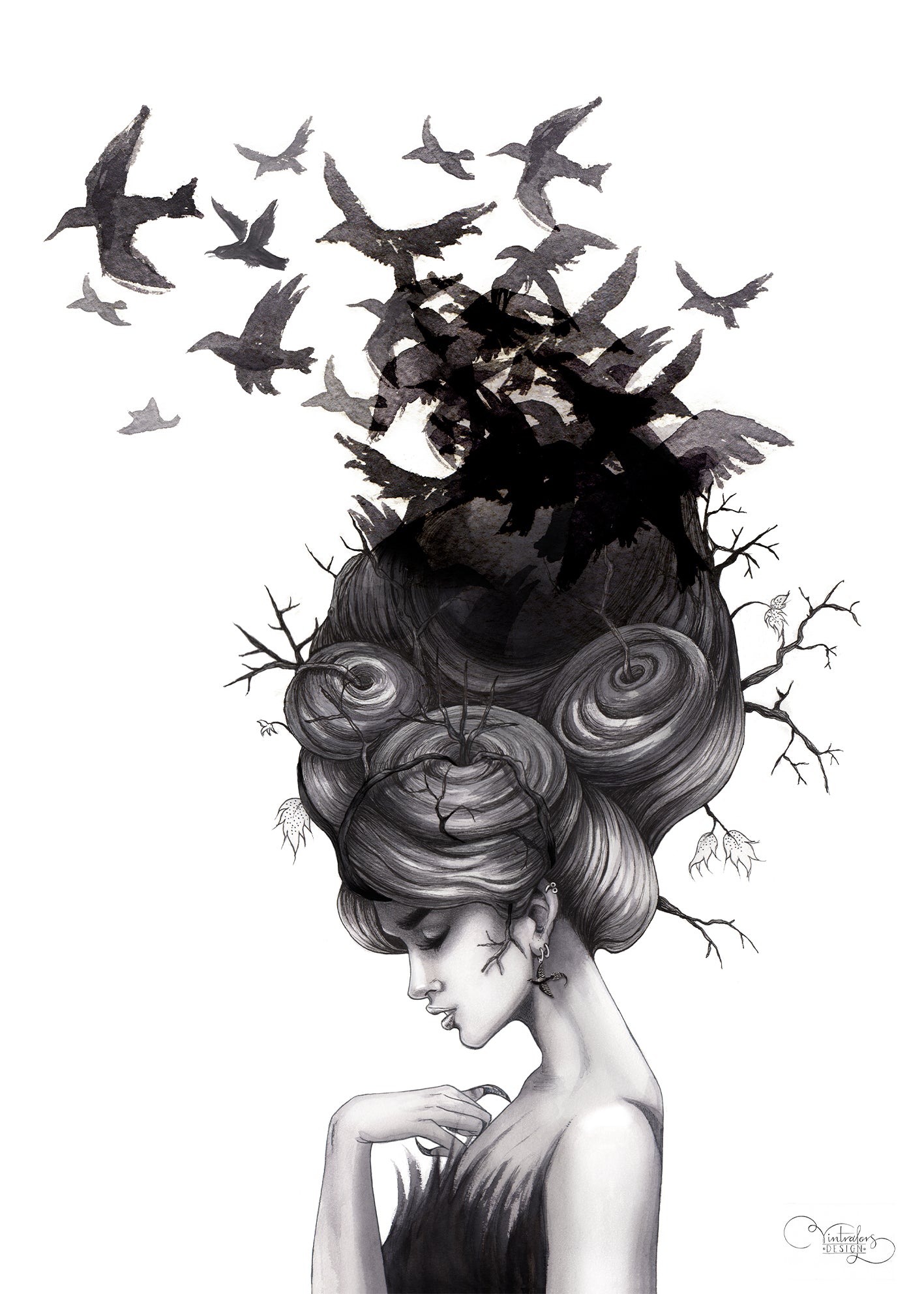 Ljuddämpande tavla - Katarina Vintrafors - Ravens Lady